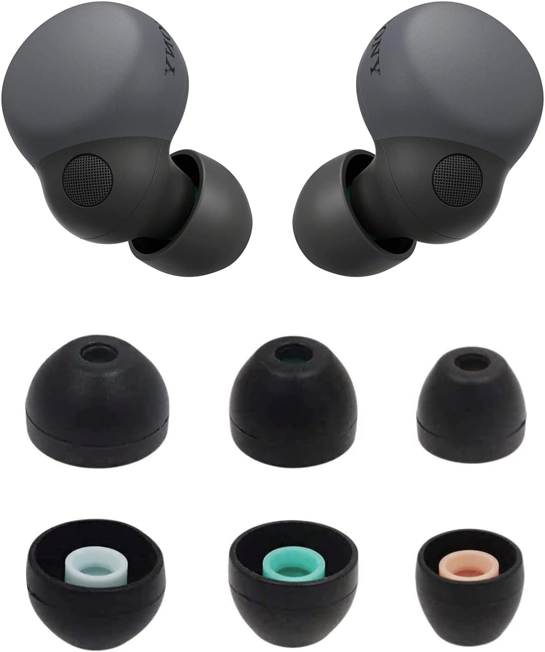 Eartips – Auriculares compatibles con Sony LinkBuds S WFLS900NB, SML, 3 tamaños, 3 pares de almohadillas de silicona suave, puntas de repuesto,