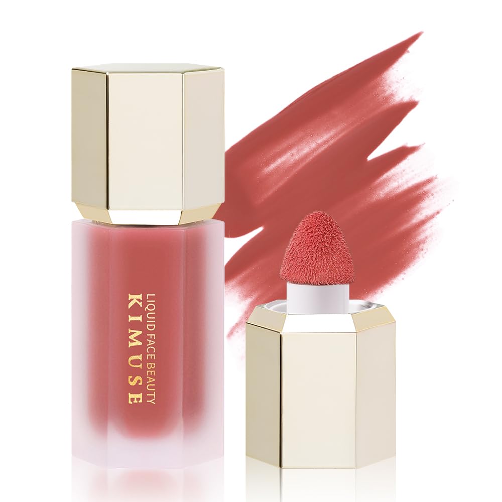 KIMUSE Maquillaje suave color crema, rubor líquido para mejillas, ligero, duradero, a prueba de manchas, aspecto natural, acabado húmedo