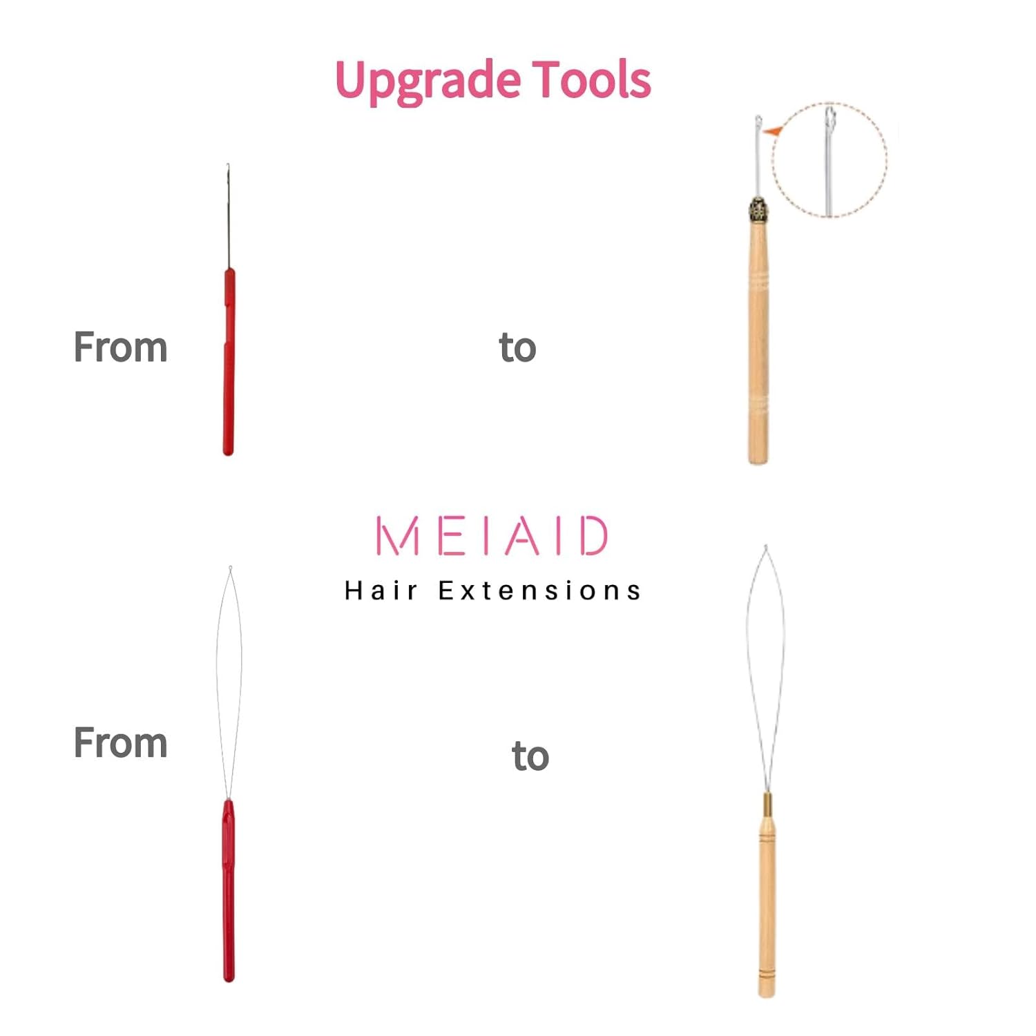 Mei Aid Kit de oropel para el cabello con herramienta, resistente al calor, 16 colores, 3200 hebras, 200 cuentas, 47 pulgadas, kit de oropel de pelo