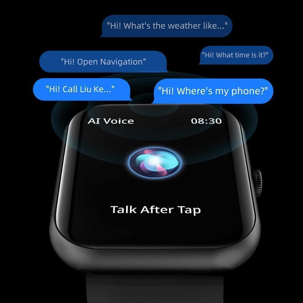 Reloj inteligente Smartwatch con pantalla grande de 1.85 pulgadas, pantalla de bloqueo de contraseña de música y llamada de fitness, impermeable,