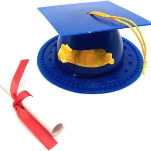 Oasis Supply Tapa de graduación para pastel con diploma, azul Oasis Supply Tapa de graduación para pastel con diploma, azul
