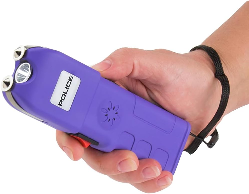 Police Stun Gun Burn Pepper Spray Combo Mujeres Hombres Autodefensa – 928 Morado