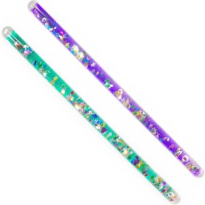 Varita con brillantina, tubo de varita mágica maravillosa, para niños, dos accesorios de disfraz de Halloween de 11 pulgadas (morado, verde) Varita con brillantina, tubo de varita mágica maravillosa, para niños, dos accesorios de disfraz de Halloween de 11 pulgadas (morado, verde)