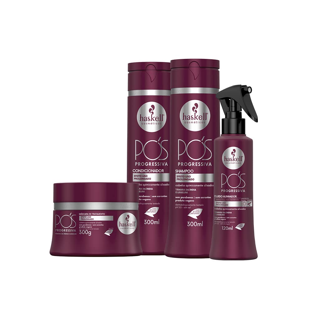 Haskell – Linha Pos Progressiva – Condicionador Efeito Liso 500 Ml – (Colección Post-Alisado – Acondicionador Post-Alisado 16.90 Fl Oz)