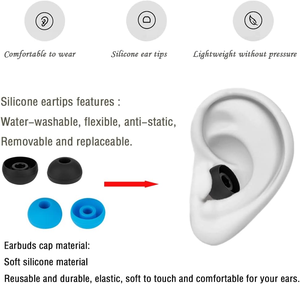 Puntas de repuesto de auriculares de silicona compatibles con auriculares inalámbricos Powerbeats 123 de Dre, tapa para auriculares (8 pares)
