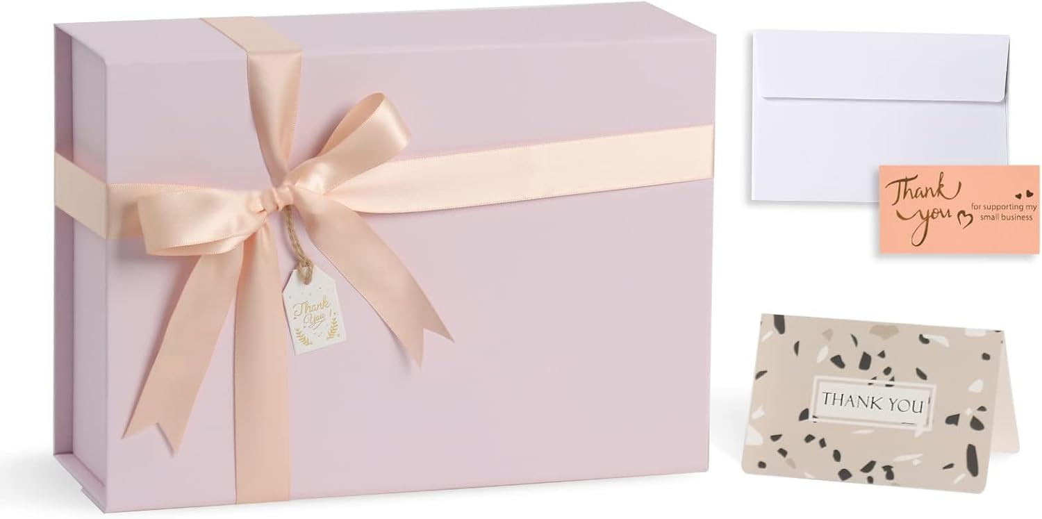 Cajas de regalo con tapas para regalo, pequeña caja de regalo rosa con cinta, cajas de regalo plegables con cierre magnético, caja de propuesta de