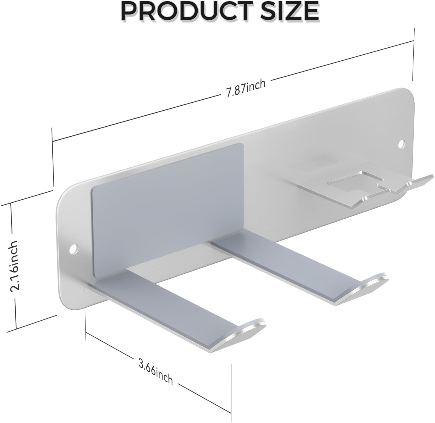 JNIHEEP Soporte para secador de pelo montado en la pared, soporte autoadhesivo de acero inoxidable para secador de pelo supersónico Dyson, plateado
