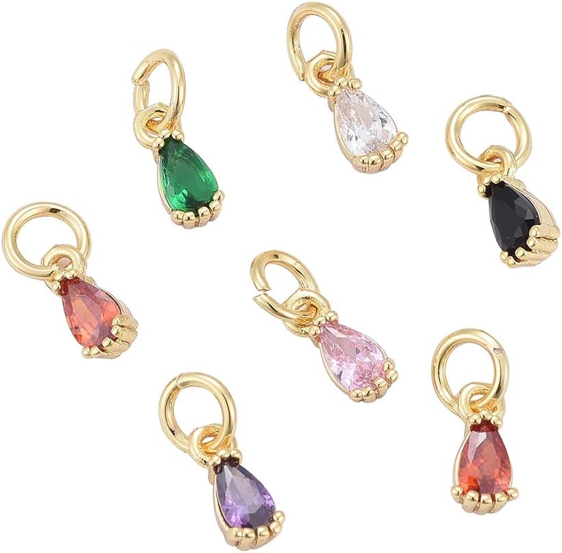 DanLingJewelry 20 dijes de circonita cúbica chapados en oro de 18 quilates con circonita cúbica para hacer joyas