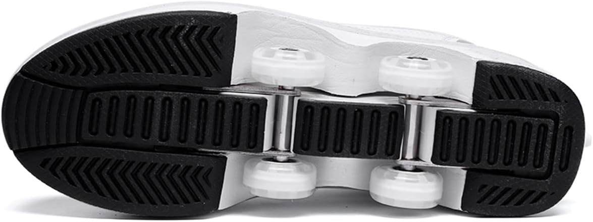 Zapatos de patinaje de cuatro ruedas 2 en 1 con deformación invisible, zapatos de patinaje extraíbles con ruedas