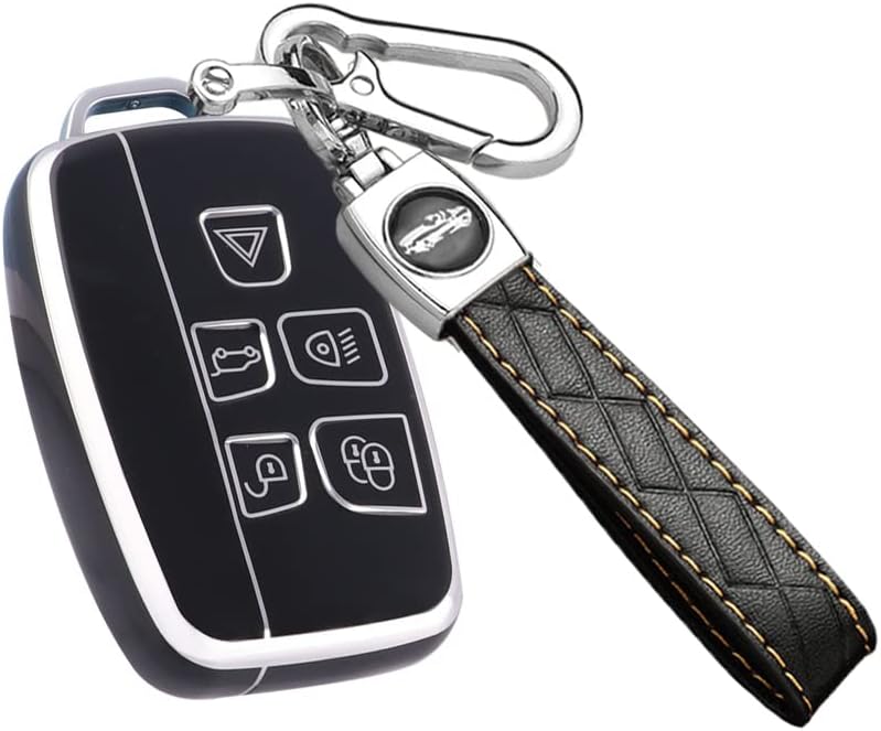 ontto Funda para llave de coche Land Rover para Range Rover LR2 LR4 Evoque Protección completa, color negro