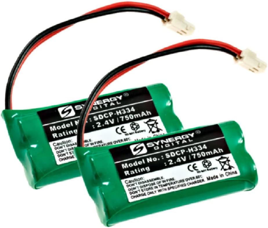 Synergy Digital Baterías inalámbricas, compatibles con el teléfono inalámbrico Att EL52260, (Ni-MH, 2.4V, 750 mAh), el paquete combinado incluye 2