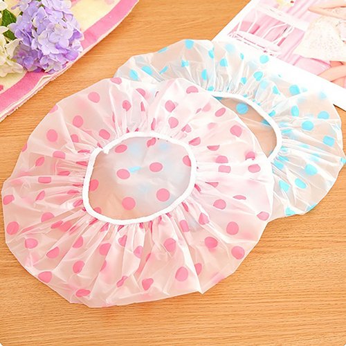 Puntos Preciosos Espesados Impermeable Transparente Gorro De Ducha Baño Sombrero De Baño