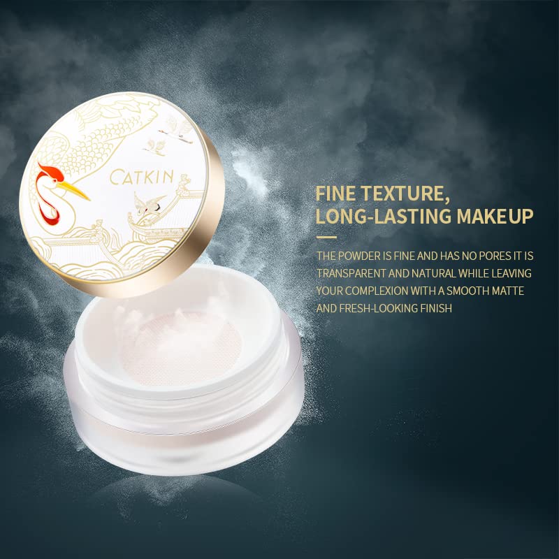 CATKIN Dreamworld Air Makeup – Polvo de acabado suelto para maquillaje, control de aceite, mate, natural, con soplo (C01 Natural)