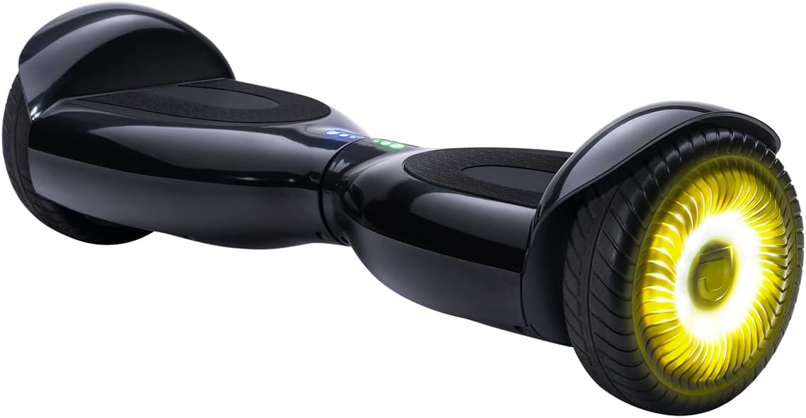 Jetson Hoverboard – Hoverboard Zone con ruedas todoterreno todoterreno – Hoverboard ligero negro con ruedas LED iluminadas – Hoverboard inteligente
