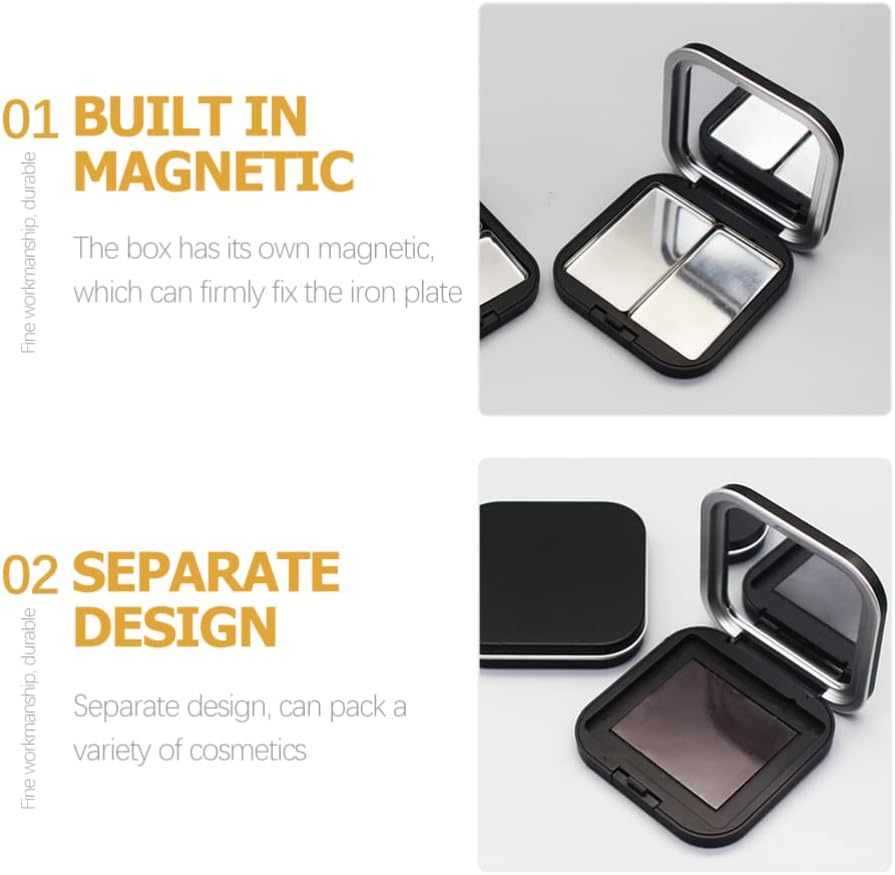 KALLORY Paleta de sombra de ojos magnética vacía, paleta de maquillaje pequeña, envases compactos de lápiz labial, cajas de almacenamiento de