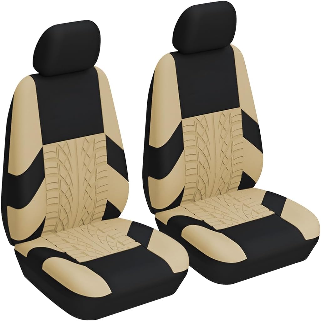 Fundas de asiento delantero de automóvil, 2 protectores de asiento de cubo de poliéster, suaves y transpirables, cojines deportivos de alta calidad,