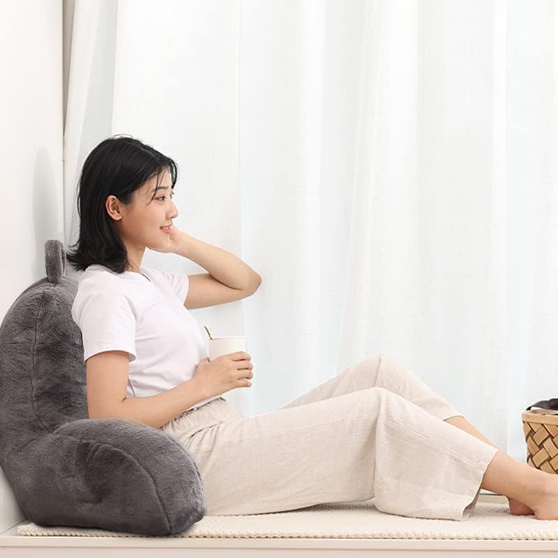 Holawakaka Almohada grande de piel sintética con brazos, almohadas de lectura de piel de conejo perfectas para adultos, adolescentes, niños, brazos,