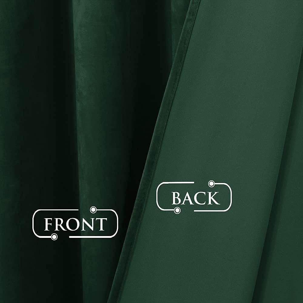 StangH Cortinas verdes de terciopelo, cortinas extralargas para oscurecer la habitación del dormitorio, cortinas para sala de estar, cortina