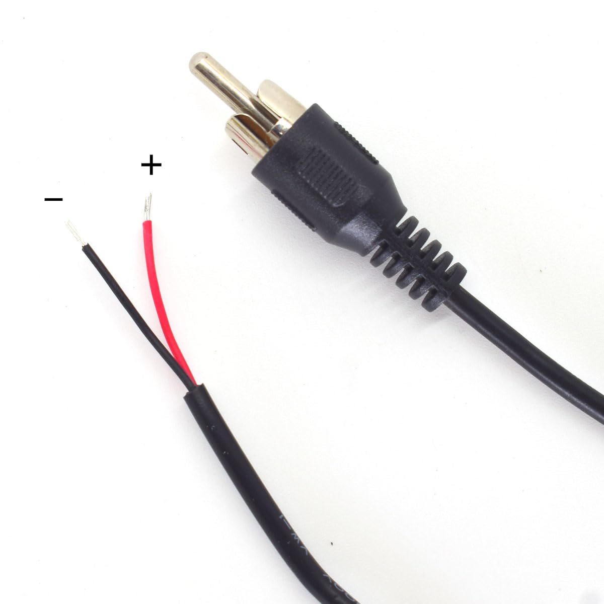 ELNONE Paquete de 2 cables RCA a cable desnudo, cable de altavoz de 1.0 ft1 pie a audio macho conector RCA adaptador enchufe para repuesto RCA cable