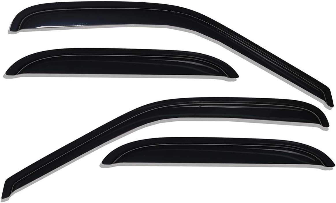 Lightronic WV94304 – Protector de lluvia para ventana lateral de montaje exterior, humo oscuro, juego de 4 piezas, se adapta a Cadillac Escalade