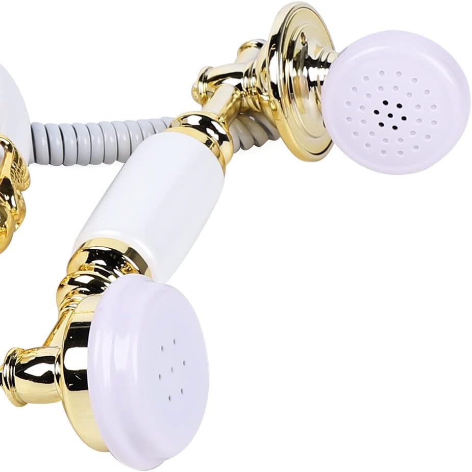 Royal Vintage Teléfono de escritorio antiguo de oro blanco de lujo retro europeo antiguo Teléfono vintage para el hogar y la oficina