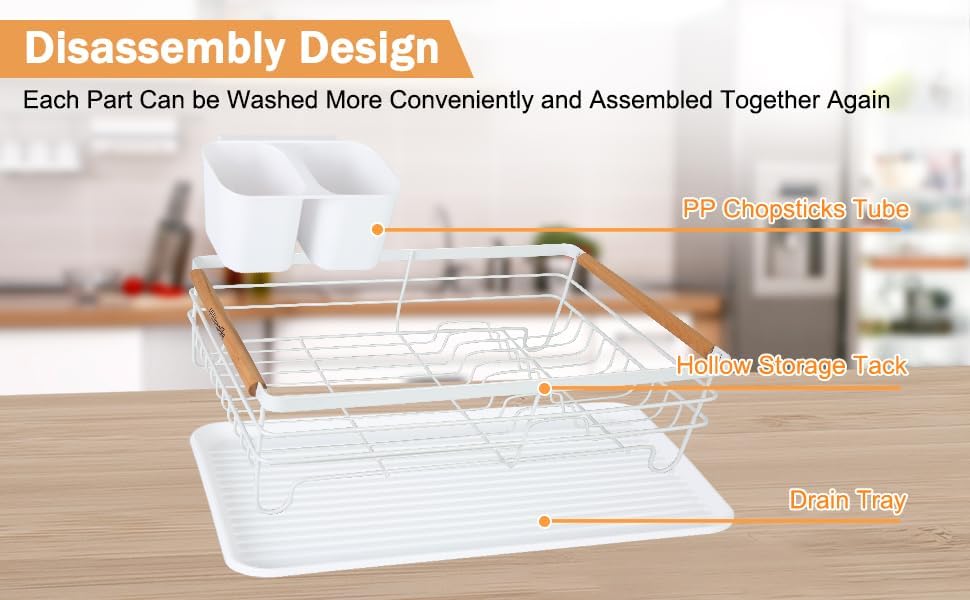 UUUppplike – Escurridor de platos, para encimera de cocina, sobre el fregadero, tabla de drenaje. Escurridor de platos duradero, soporte para
