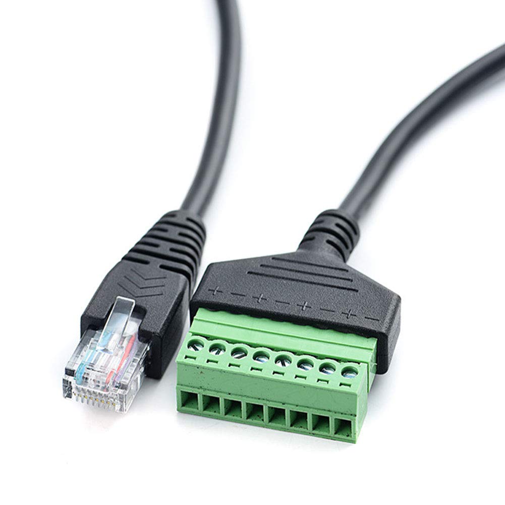 Adaptador de bloque de terminales de tornillo RJ45 macho a 8 pines para extensor Ethernet Cat5 CCTV Internet digital, enchufe RJ45 macho a conector