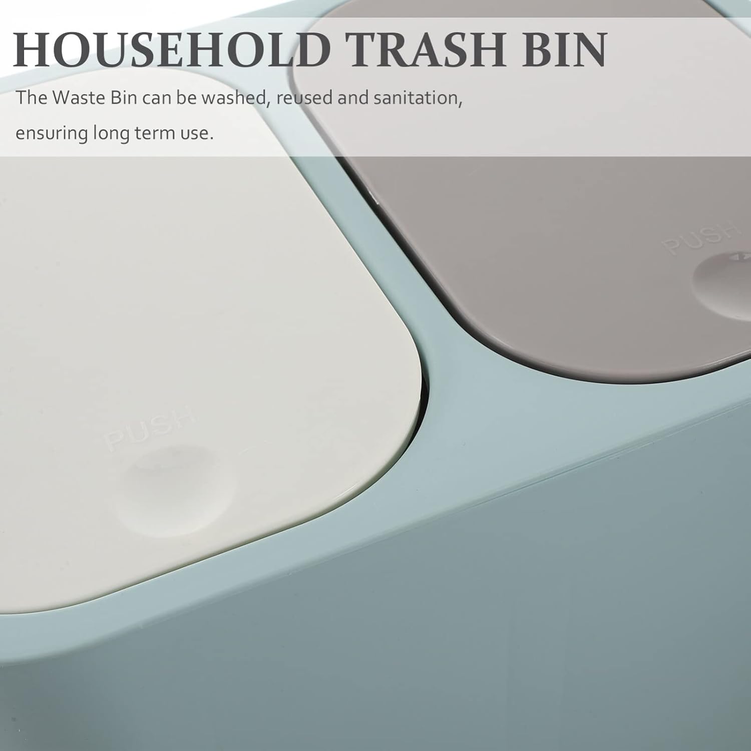 Zerodeko Cubo de basura clasificado húmedo y seco, cubo de basura con doble compartimento, contenedor de basura para reciclaje, cubo de basura para