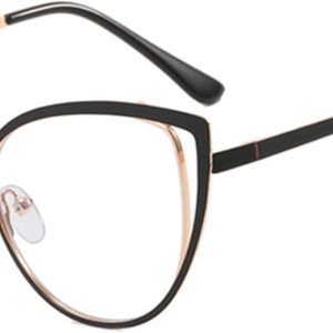 Bullabulling Lentes de bloqueo de luz azul estilo hipster con marco de metal para mujer, lentes para mujer con diseño de ojo de gato, lentes antiluz Bullabulling Lentes de bloqueo de luz azul estilo hipster con marco de metal para mujer, lentes para mujer con diseño de ojo de gato, lentes antiluz