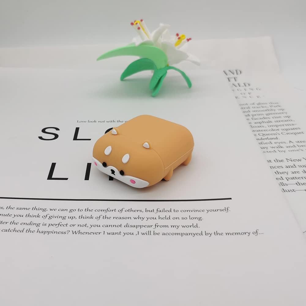 Dehoko Funda compatible con AirPods Corgi de 1 2 generación, funda protectora de silicona 3D de dibujos animados Kawaii divertido lindo diseño de