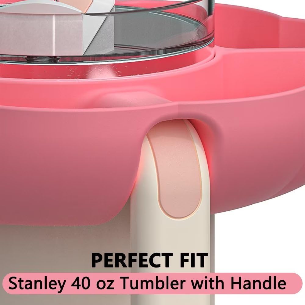 Stanley – Bandeja de aperitivos para vaso Stanley de 40 onzas con asa, accesorios de taza Stanley para Stanley Dupe de 40 onzas, soporte de anillo