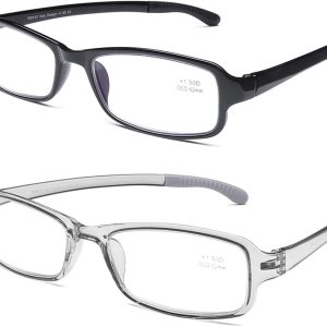 DOOViC Paquete de 2 lentes de lectura con bloqueo de luz azul, 1.25 de fuerza, flexibles, ligeros, antifatiga ocular, para computadora para mujeres DOOViC Paquete de 2 lentes de lectura con bloqueo de luz azul, 1.25 de fuerza, flexibles, ligeros, antifatiga ocular, para computadora para mujeres