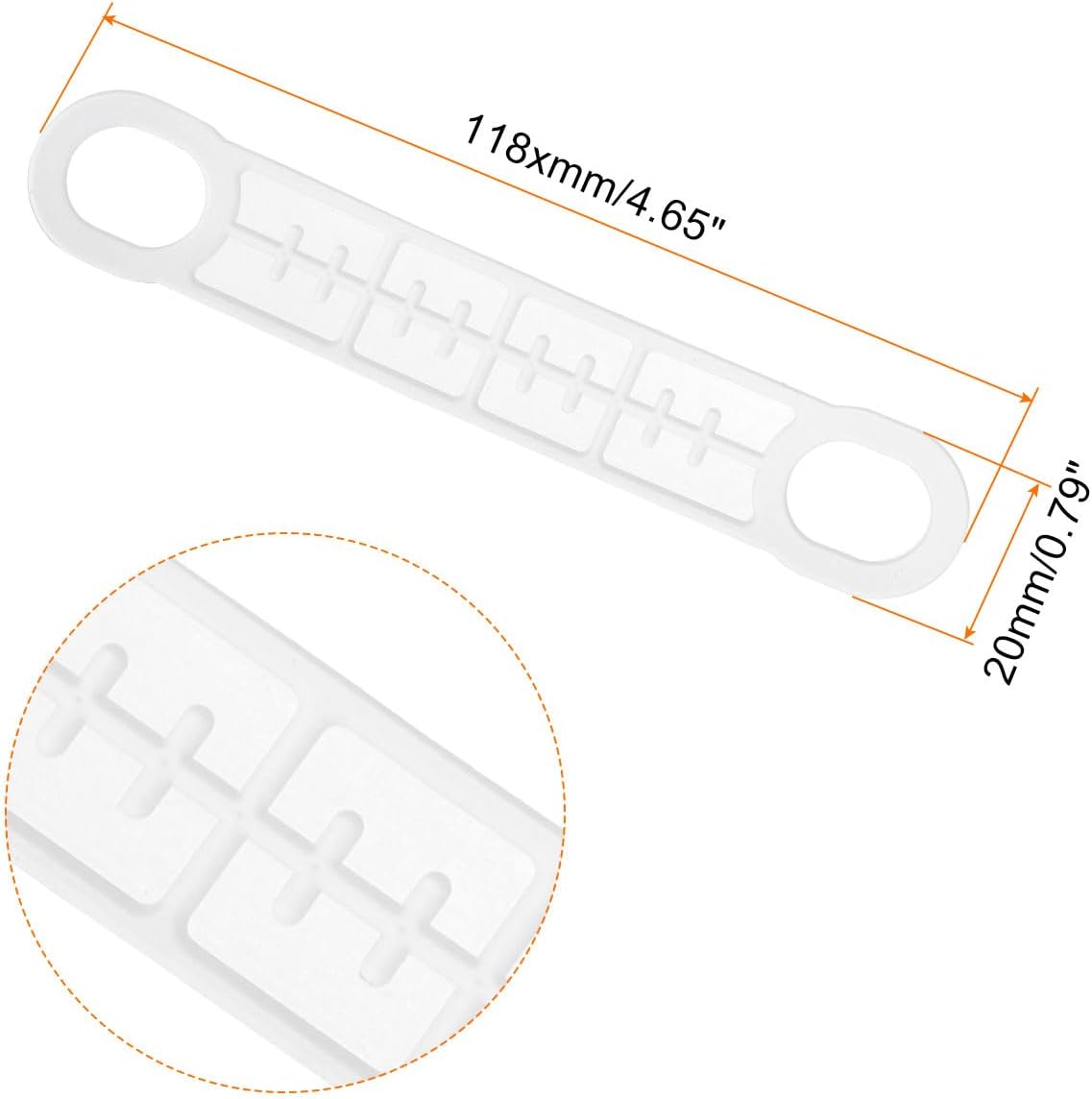uxcell 24 tiras adhesivas de silicona antideslizantes para colgar ropa para perchas de madera y plástico, lechoso (4.65 x 0.79 pulgadas)