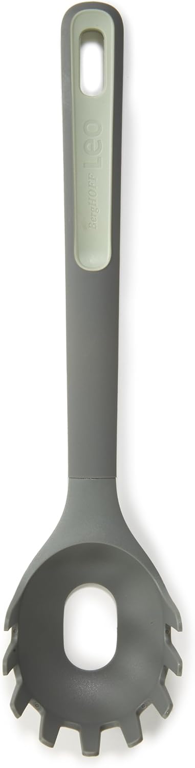 BergHOFF Balance Cuchara antiadherente de nailon para pasta de 12 pulgadas, para servir espagueti, fideos ramen, mango largo con lazo para colgar,