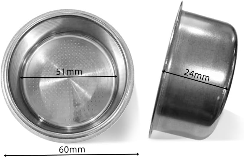 Cesta de filtro de precisión de 0.63-0.78 oz compatible con máquinas de espresso de 2.008 in