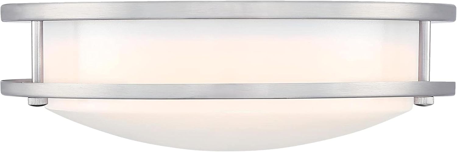 Westinghouse Lighting 6307800 – Lámpara de techo ovalada Energy Star de 32-12 pulgadas para interiores, acabado de níquel cepillado con pantalla