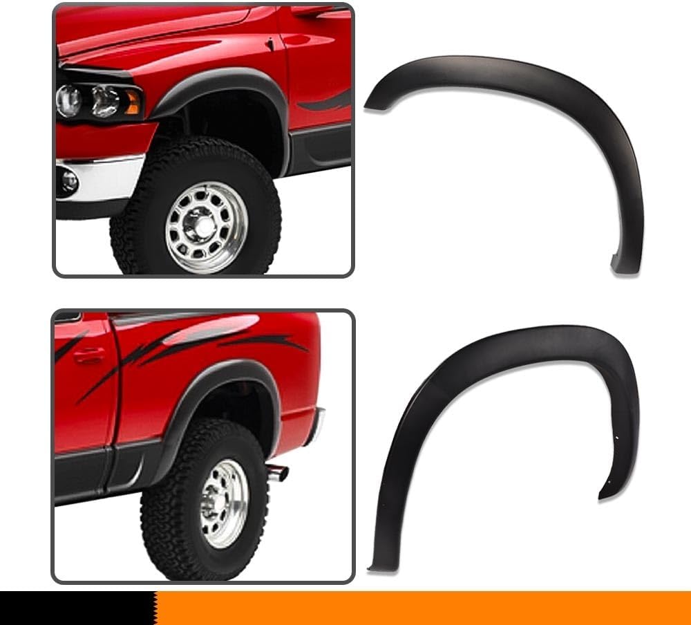 4 fundas de rueda de guardabarros texturizadas, estilo de fábrica, compatible con Dodge Ram 15002003-2009 Ram 2500 3500 2002-2008 (no compatible con