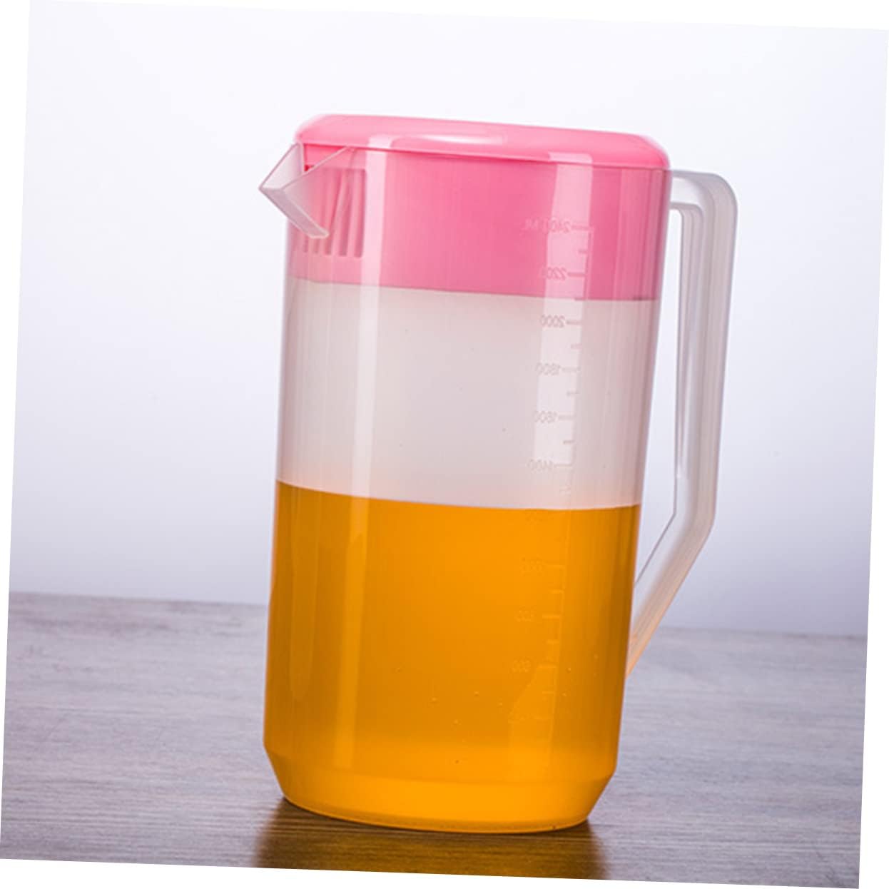 HAKIDZEL Jarra de plástico para zumo de fruta, para bebidas y jugos, jarra de agua con tapa, jarra de agua de 1 galón con tapa, jarra de agua con