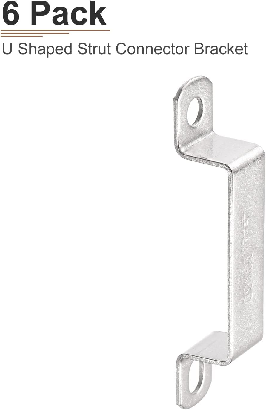 DTGN Soporte de conector de puntal en forma de U de 0.709 in x 2.421 in (InnerHxInnerW) – Paquete de 6 – Bueno para fijación de tuberías en el hogar