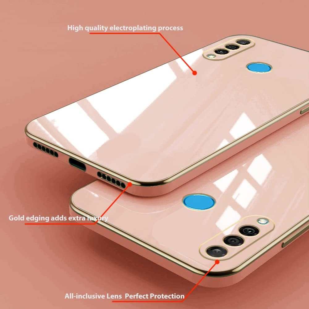 Compatible con Huawei P30 Lite Funda de silicona rosa, chapado Huawei P30 Lite funda delgada y suave a prueba de golpes (rosa)