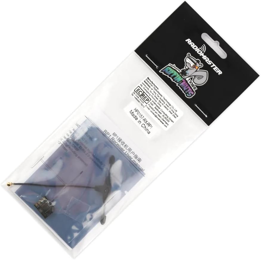 RadioMaster 2.4GHz RP1 ELRS FPV Receptor ExpressLRS Nano Receptor Viene con Antena UFL T de 2.559 in para transmisor de radio TX16S TX12 Zorro ELRS