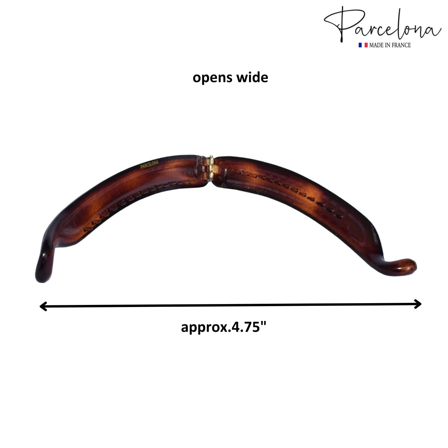 Parcelona Juego de 2 pinzas de celuloide francés pequeño de 3  pulgadas, pinzas para el pelo de plátano francés, soporte flexible para cola de