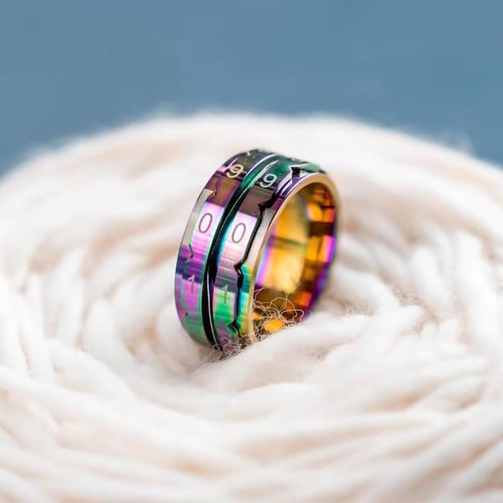 Yarn Ave Anillo de contador de filas de arco iris, accesorio de herramienta útil para tejer y ganchillo, herramienta manual de seguimiento de