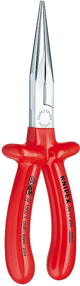 KNIPEX Herramientas – Alicates de punta larga con cortador, 1000 V aislados (2618200SBA), amarillo