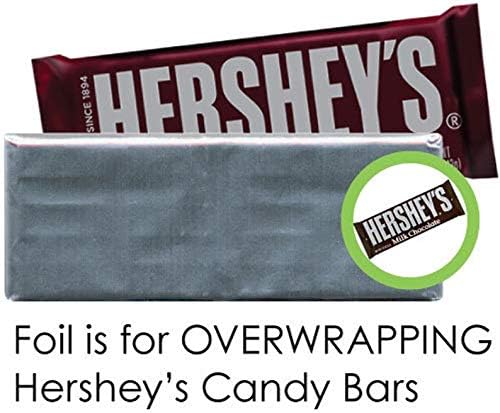 Hojas de papel de aluminio para envolver barras de chocolate Hershey’s de color azul claro, 40 hojas