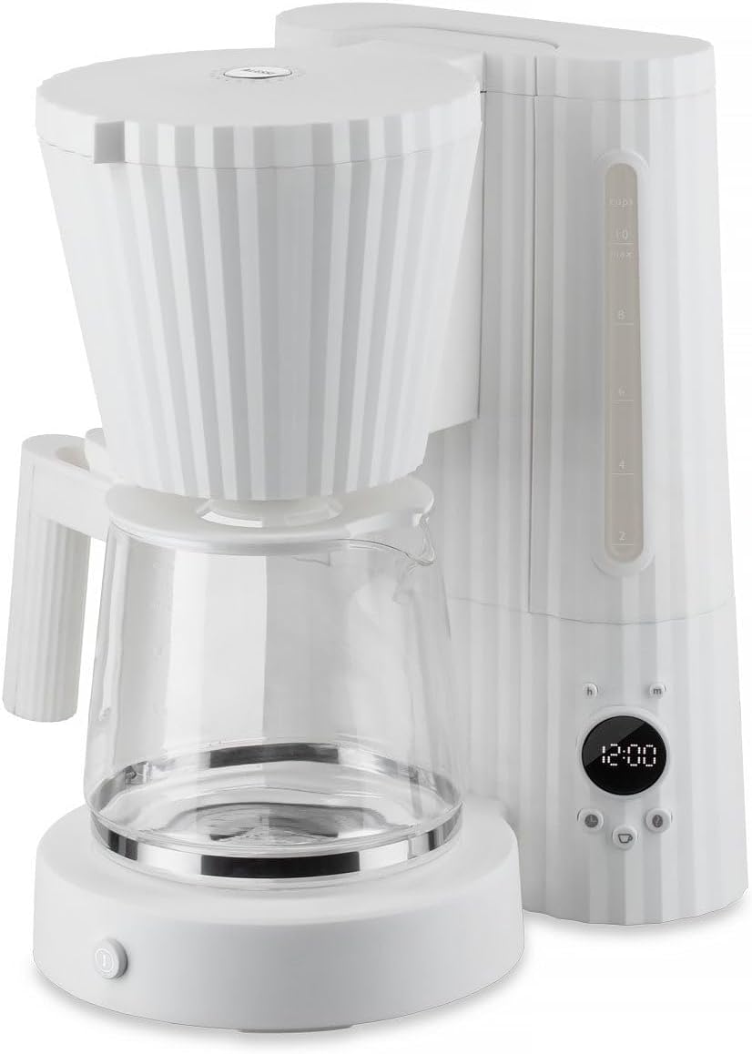 Alessi Cafetera de goteo Plissé. Enchufe de EE. UU. Blanco