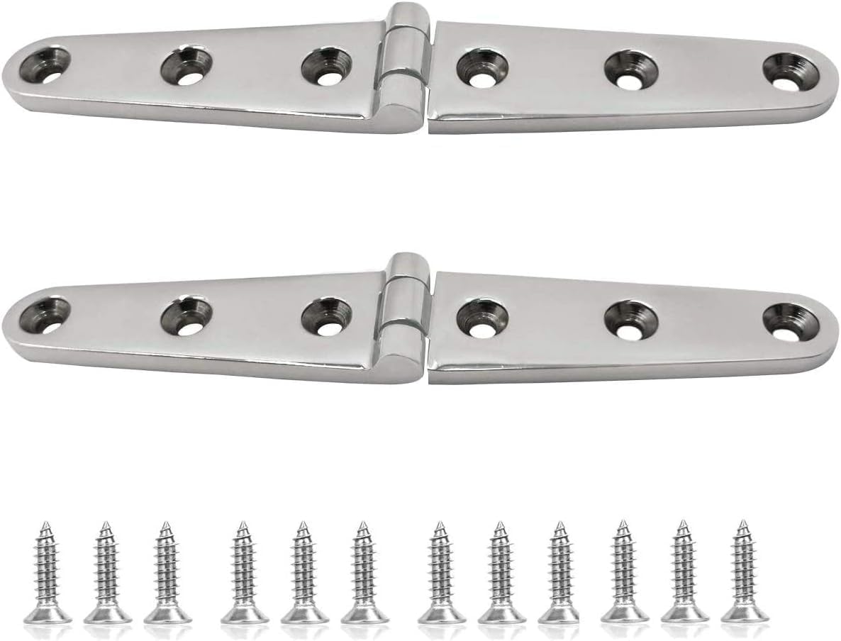 SHENGHUISS Bisagra de fundición para escotilla de barco, bisagras de puerta de acero inoxidable 316 para barco, yate con tornillos de 6 x 1 pulgada,