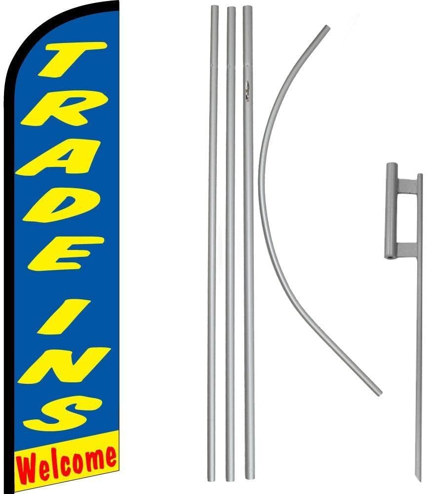 Premium Ins WelcomeWindless Flag & 16′ Flagpole KitGround