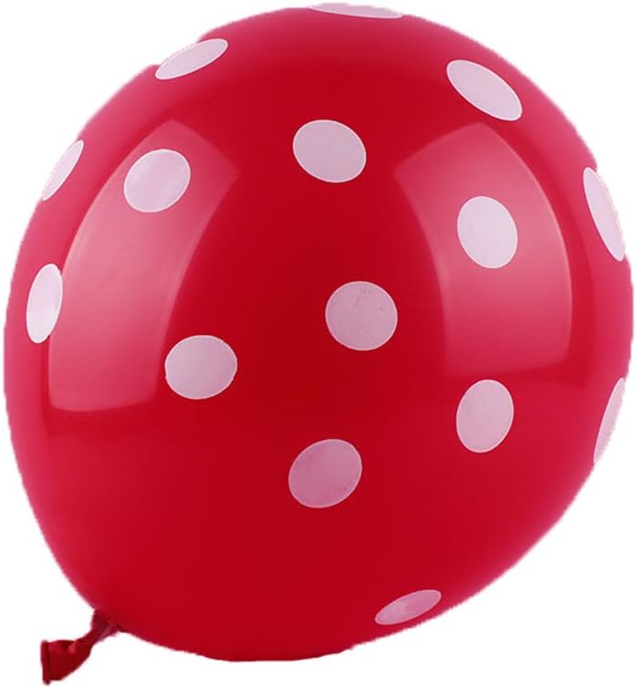 Globos rojos de lunares blancos de 50 unidades de 12 pulgadas para decoración de fiestas de festivales, bolas de aire de cumpleaños (rojo)