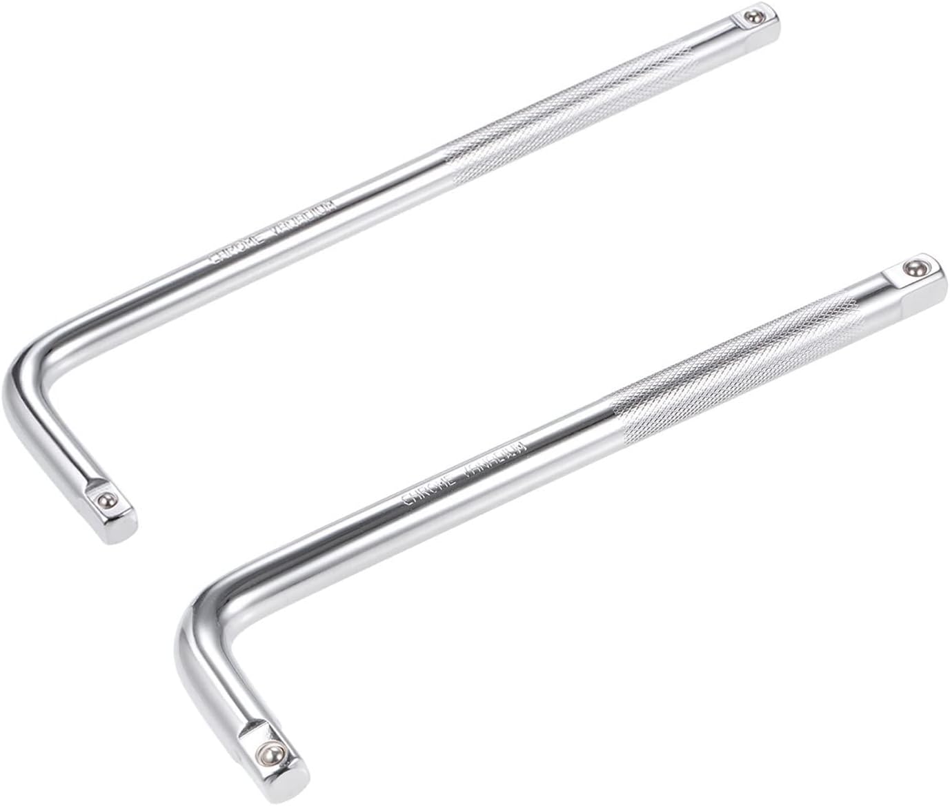 uxcell Juego de disyuntor de enchufe de 12″ y 38″, llave de barra de extensión en forma de L, CR-V